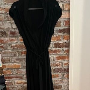 Simple Forever Plus 21 Black Draped Dress with Belt 2X